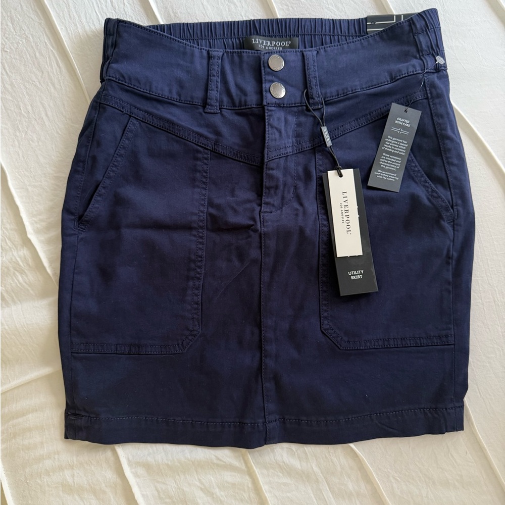 Liverpool Navy Blue Mini Skirt